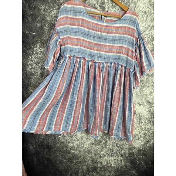 Free People Dress Womens Small Summer Night Striped Pockets Babydoll Mini Boho - Picture 13 of 16